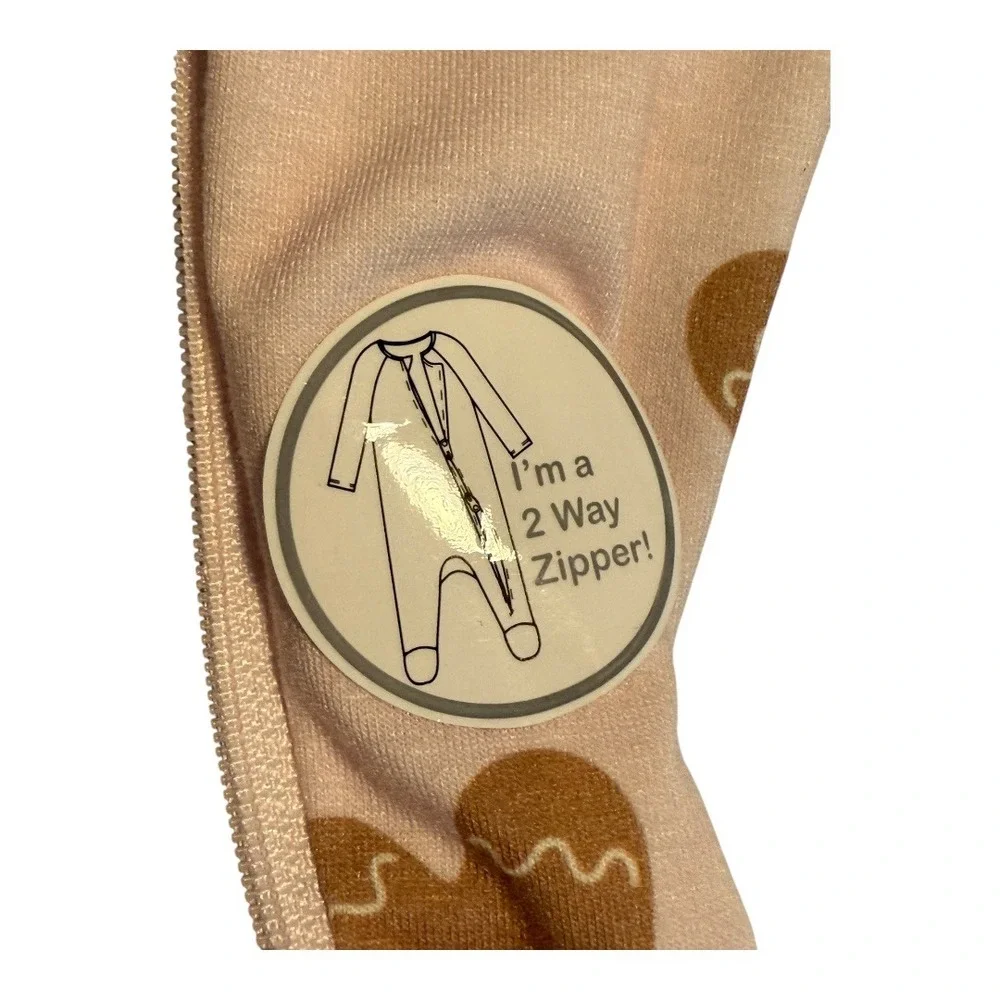 Toby & Me Baby Footed Pajamas 6-9M Pink Gingerbread Man‎ 2 Way Zipper Sleepwear